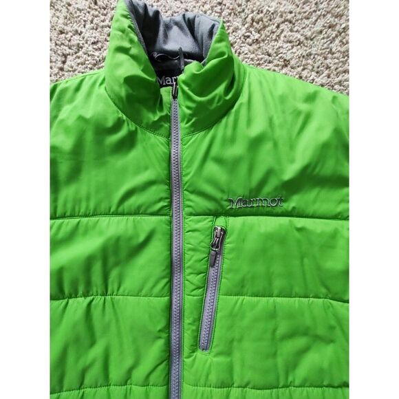 Marmot Jacket Women's M Green Long Sleeve Full Zip Mock Neck Puffer *Stains - Picture 2 of 16